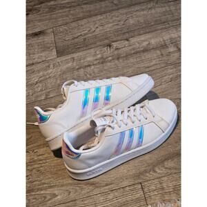 Size 7 Iridescent White Shelltoe ADIDAS Shoes